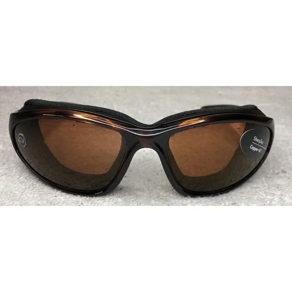 Panoptx - BORA CV F1406 Motorcycle Padded Sport Sunglasses Dark Brown Tortoise
